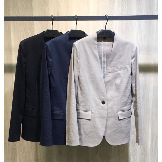 Theory 20ss ノーカラーリネンジャケット | www.jarussi.com.br