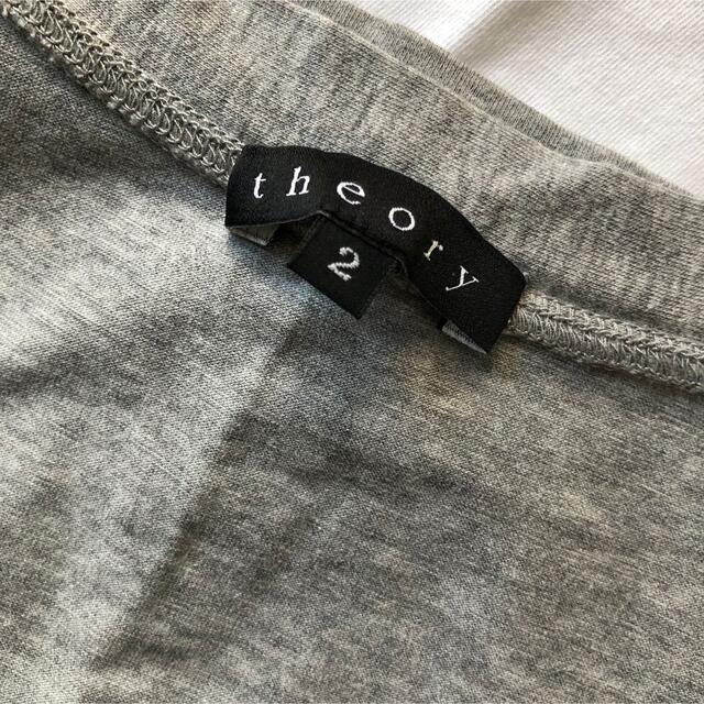 theory(セオリー)のtheory セオリー 半袖 Tシャツ 2枚セット 黒　グレー　size2 レディースのトップス(Tシャツ(半袖/袖なし))の商品写真