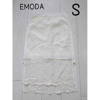 エモダ(EMODA)の★★EMODA レースタイトスカート ホワイト サイズＳ(ひざ丈スカート)