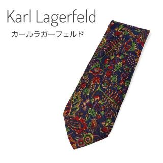 カールラガーフェルド(Karl Lagerfeld)の【美品】カールラガーフェルド 流行 ボタニカル柄 ネクタイ(ネクタイ)