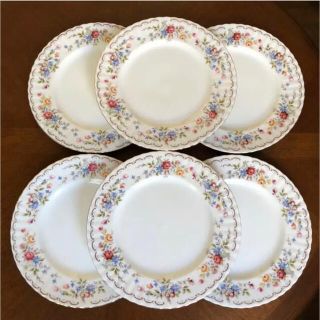 ロイヤルアルバート(ROYAL ALBERT)の【美品】ロイヤルアルバート★ジュビリーローズ★ディナー皿　6枚(食器)