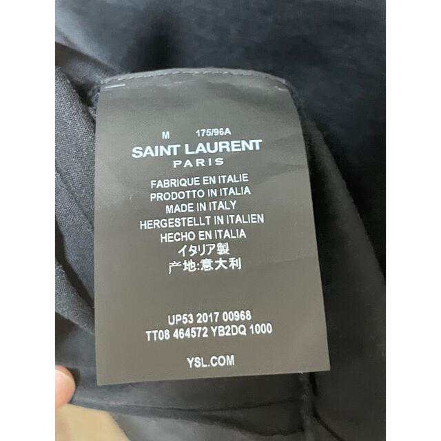 【美品】SAINT LAURENT Tシャツ ロゴ コットン ブラック