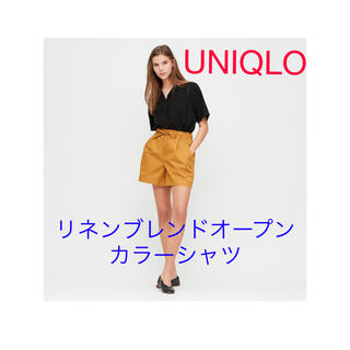 ユニクロ(UNIQLO)のUNIQLO   リネンブレンドオープンカラーシャツ(シャツ/ブラウス(半袖/袖なし))