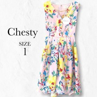 チェスティ(Chesty)のチェスティ 花柄 ワンピース １　Mサイズ 授乳ワンピ ママワンピ(ひざ丈ワンピース)