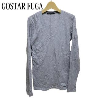 フーガ(FUGA)のGOSTAR DE FUGA ＶネックTシャツ　ロンT グレー　しわ加工Tシャツ(Tシャツ/カットソー(七分/長袖))