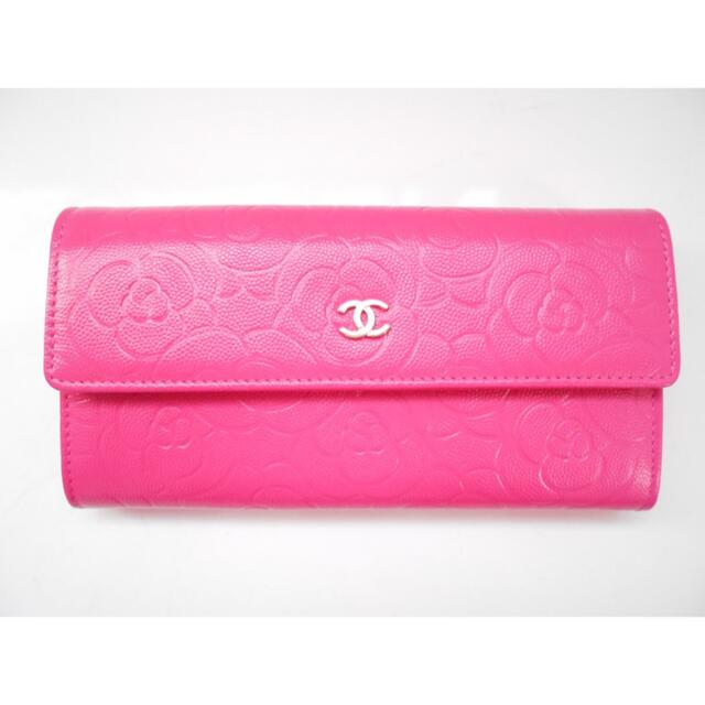 CHANEL◇カメリアロングウォレット-