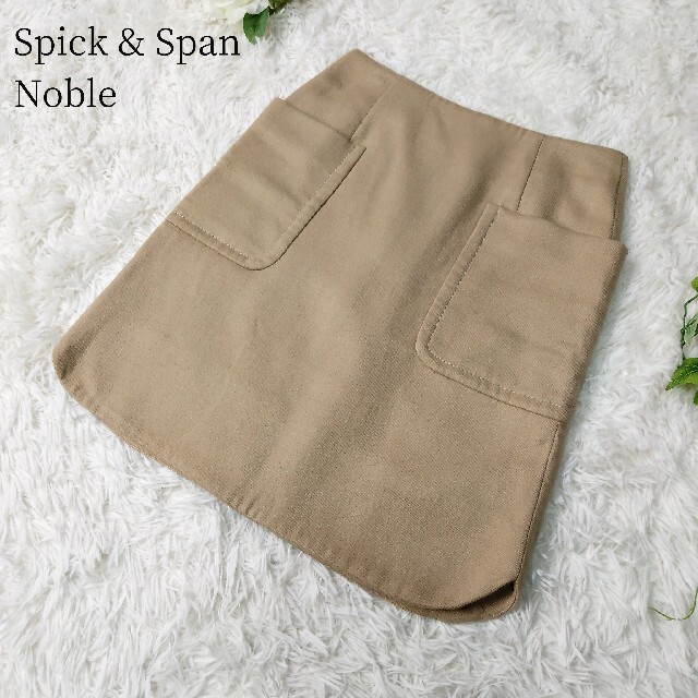 Spick and Span Noble(スピックアンドスパンノーブル)のSpick&Span Noble ミニスカート ベージュ ウール混紡 サイズ34 レディースのスカート(ミニスカート)の商品写真