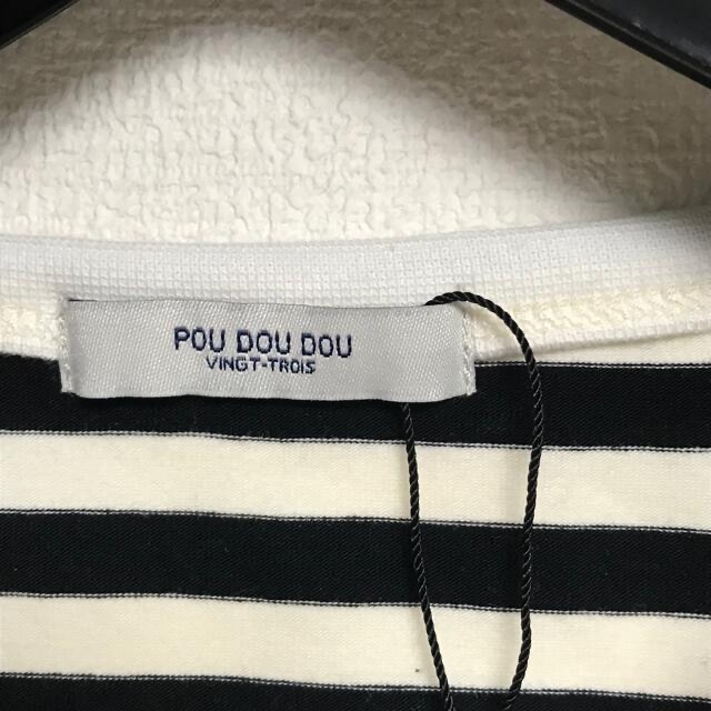 POU DOU DOU(プードゥドゥ)の◯プードゥドゥ poudoudou ボーダーTシャツ 白黒 半袖 レディースのトップス(Tシャツ(半袖/袖なし))の商品写真
