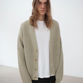 AURALEE  21ss HEMP RIB KNIT CARDIGAN