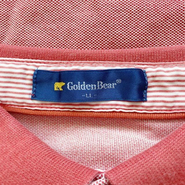 Golden Bear(ゴールデンベア)のGoldenBearレッド×ホワイト　半袖ポロシャツ メンズのトップス(ポロシャツ)の商品写真