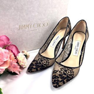 ジミーチュウ(JIMMY CHOO)の✨美品✨ジミーチュウ 37 レース　パンプス　ブラック(ハイヒール/パンプス)