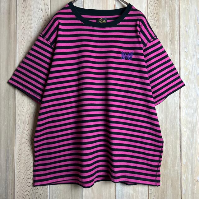 いませんの Needles - ニードルス☆パピヨン刺繍ロゴ入りボーダーT