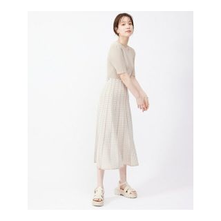 ジャイロ(JAYRO)の【ベージュ（27）】【接触冷感】チェック柄スカートワンピース(ロングワンピース/マキシワンピース)