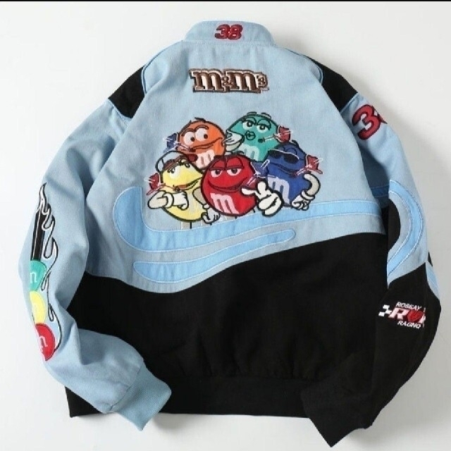 エムアンドエムズ m&m’s ブルゾン レーシングジャケット BL BK XL 6