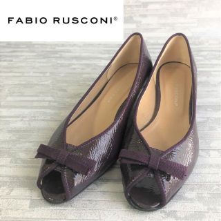 ファビオルスコーニ(FABIO RUSCONI)の【美品】FABIO RUSCONI ファビオルスコーニ オープントゥ エナメル(ハイヒール/パンプス)