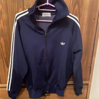 70s vintage adidas レトロジャージ　西ドイツ　紺×白(ジャージ)