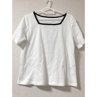 ジーユー(GU)のジーユー　ホワイト　Tシャツ カットソー トップス　レディース(Tシャツ(半袖/袖なし))