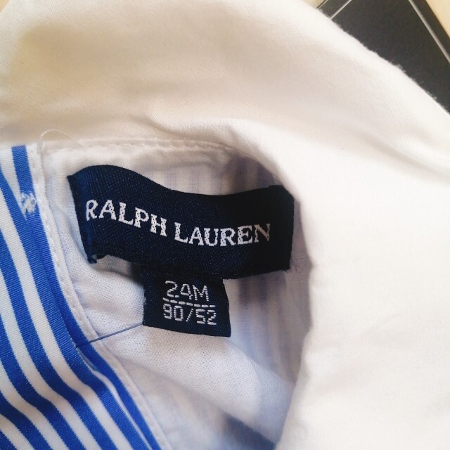 Ralph Lauren(ラルフローレン)のラルフローレン24M新品爽やかストライプスモッキングワンピース キッズ/ベビー/マタニティのキッズ服女の子用(90cm~)(ワンピース)の商品写真