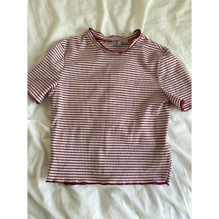 ザラ(ZARA)のボーダー zara ショート丈　ハイネック(Tシャツ(半袖/袖なし))