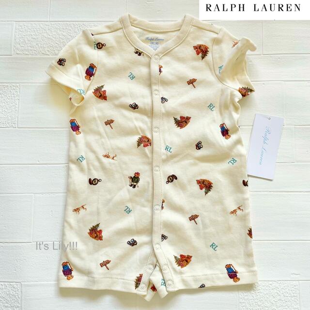 Ralph Lauren(ラルフローレン)の春夏活躍　3m60cm  ラルフローレン　ポロベア　前開き　ロンパース キッズ/ベビー/マタニティのベビー服(~85cm)(ロンパース)の商品写真