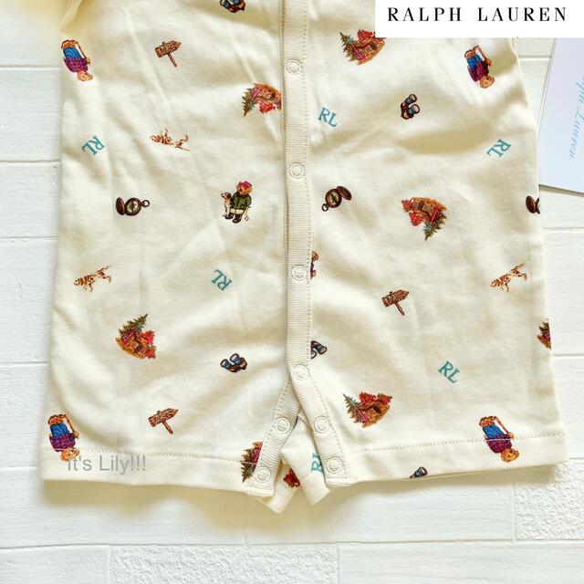 Ralph Lauren(ラルフローレン)の春夏活躍　3m60cm  ラルフローレン　ポロベア　前開き　ロンパース キッズ/ベビー/マタニティのベビー服(~85cm)(ロンパース)の商品写真