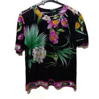 レオナール Tシャツ(レディース/半袖)の通販 100点以上 | LEONARDの 独特の素材 LEONARD レオナール M バック金ボタン コットントップス 半袖カットソー Tシャツ/カットソー(半袖/袖なし)