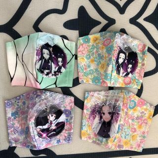 SALE❤️インナーマスク　ハンドメイド　花柄　レース付　幼児サイズ　4枚セット(外出用品)