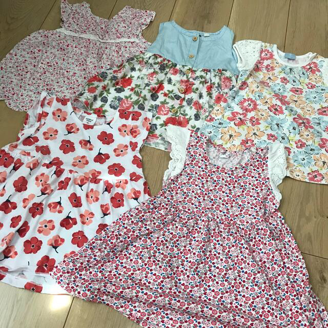 可愛い♡ 女の子 夏服 花柄ワンピース 5点 レインコート 靴まとめ売り