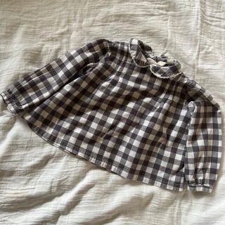 キャラメルベビー&チャイルド(Caramel baby&child )のlittle cotton clothes チェック　ブラウス(シャツ/カットソー)