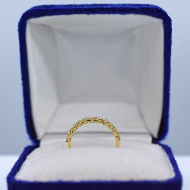 一文字 18金 イエローゴールド ダイヤモンド シンプル リング  レディースのアクセサリー(リング(指輪))の商品写真