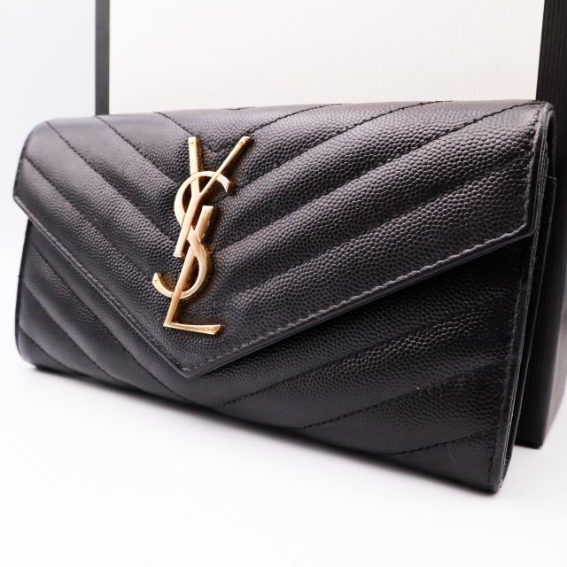 Saint Laurent - 【美品】サンローラン パリ 長財布 YSL ロゴ V ...