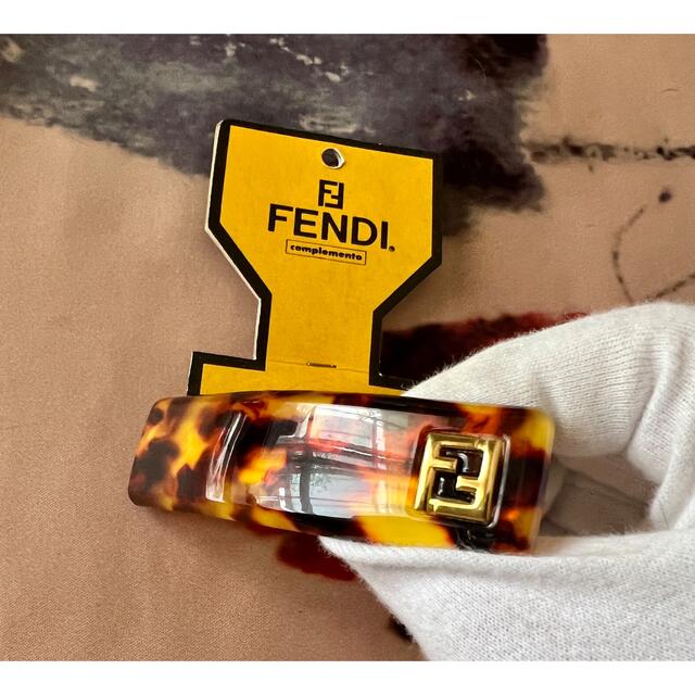 FENDI ベッコウ柄 バレッタ 髪留 1