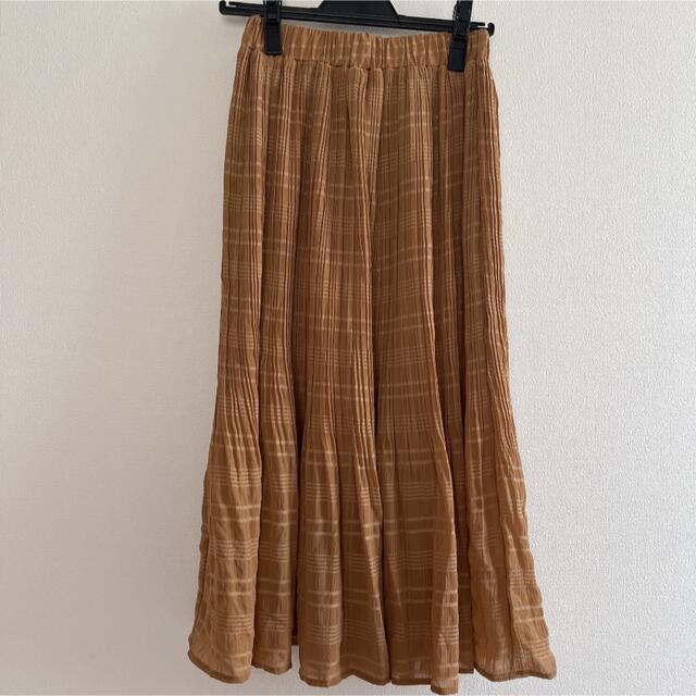le reve vaniller(ル レーヴ ヴァニレ)のヴァニレ　シアーチェックプリーツスカート レディースのスカート(ロングスカート)の商品写真