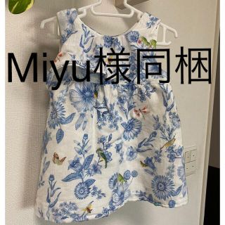 ザラキッズ(ZARA KIDS)のZARA ワンピース チュニック　ボタニカル　86センチ(ワンピース)