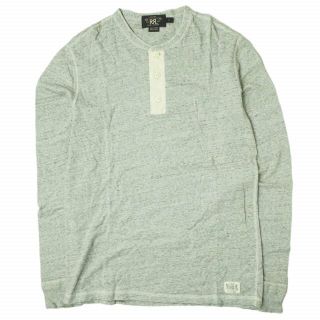 ダブルアールエル(RRL)のRRL ダブルアールエル HENLEY NECK L/S T-SHIRTS ヘンリーネックロングスリーブTシャツ S ライトグレー 長袖 Double RL カットソー TEE フラットシーマ トップス【中古】【RRL】(Tシャツ/カットソー(七分/長袖))