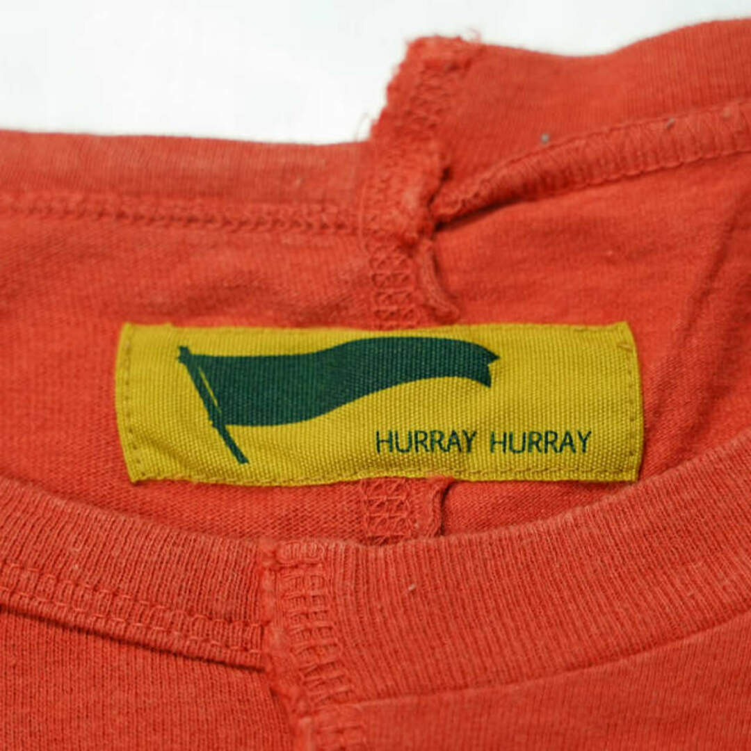 HURRAY HURRAY フレイフレイ フレーフレー 日本製 REMAKE POCKET TEE リメイクポケットTシャツ H1516 2 オレンジ 半袖 左右非対称 トップス【中古】【HURRAY HURRAY】 メンズのトップス(Tシャツ/カットソー(半袖/袖なし))の商品写真