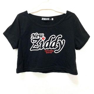 ジディー(ZIDDY)の美品✨ジディ　ジディー　クロップドシャツ　Tシャツ　半袖　ショート丈　ブラック(Tシャツ/カットソー)