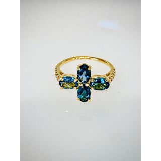 新品】ブルートパーズリング(K18YG) アクセサリー リング www.mindpark.ru