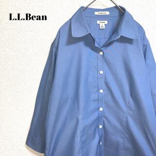 エルエルビーン(L.L.Bean)の《定番》L.L.Bean エルエルビーン 七分丈 シャツ ブルー(シャツ/ブラウス(長袖/七分))