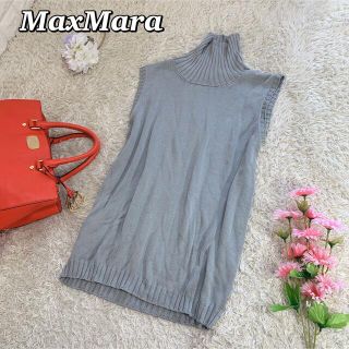 マックスマーラ(Max Mara)のMax Mara PURA SETA ノースリーブ  タートルネック ニット M(ニット/セーター)