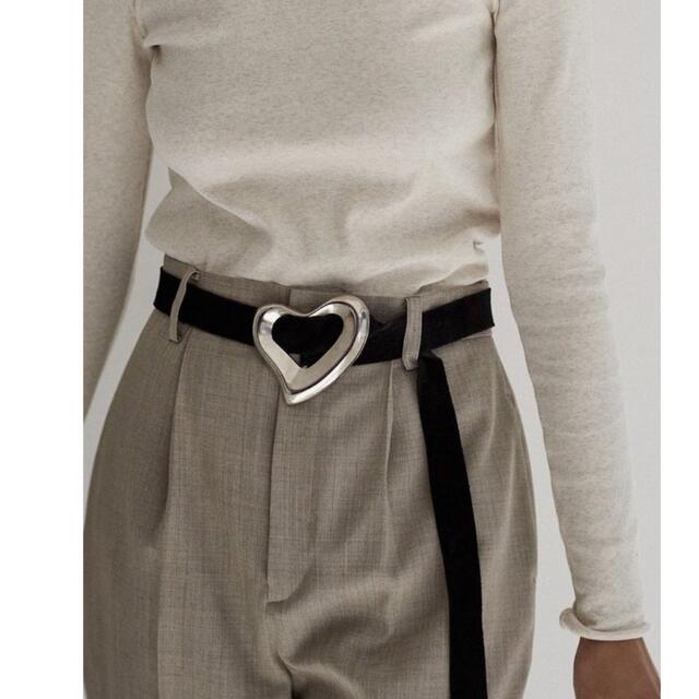 sea BIG HEART SUEDE BELT(SILVER)