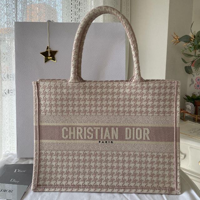 DIOR BOOK TOTE (旧スモーク)ピンク千鳥柄 | フリマアプリ ラクマ