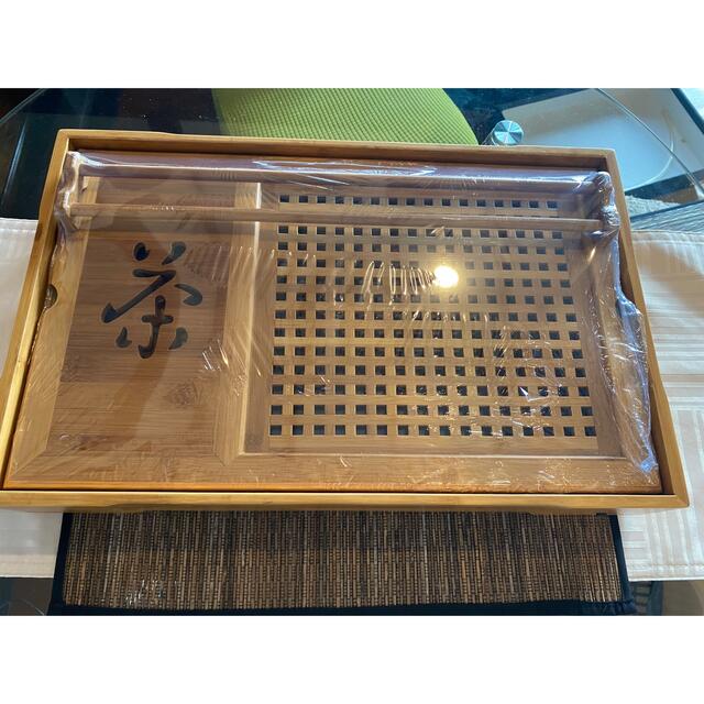 茶台  木製 排水式茶盤 貯水式茶盤 茶盤 竹 茶道 道具 インテリア/住まい/日用品のキッチン/食器(食器)の商品写真