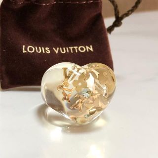 ルイヴィトン(LOUIS VUITTON)のヴィトン　指輪　アンクルージョン　クリア　ハート　ゴールド　ストーン　リング　☆(リング(指輪))