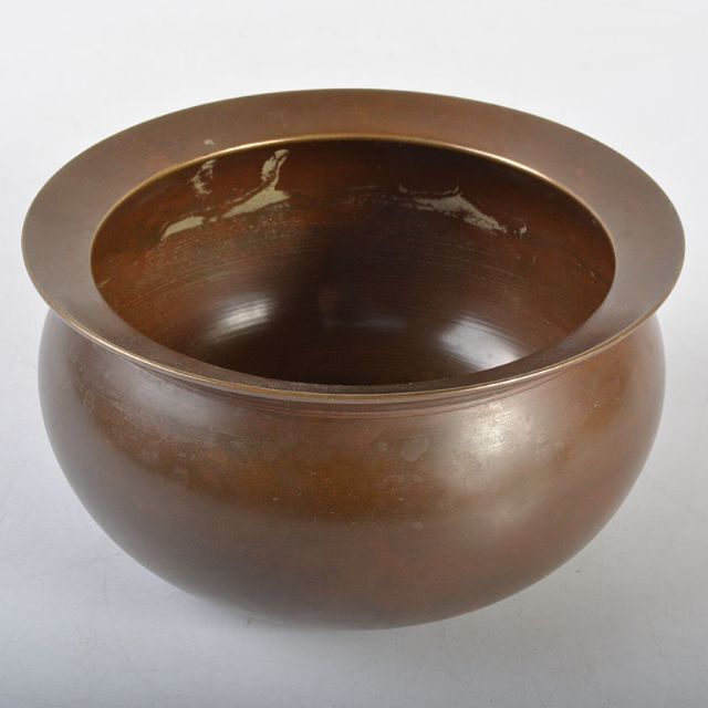 茶道具 釜師 高木治良兵衛造 唐銅 袋形建水 共箱 V R4510 美術品 茶道具 釜師 高木治良兵衛造 唐銅 袋形建水 共箱 V R4510 美術品