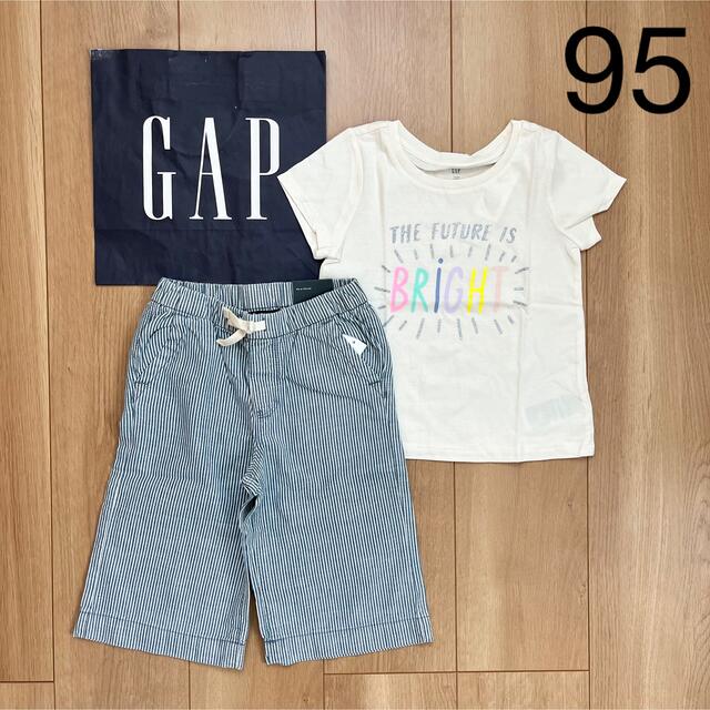 babyGAP(ベビーギャップ)の新品★baby gap Tシャツ＆ワイドパンツ　95 女の子　夏　保育園　半袖 キッズ/ベビー/マタニティのキッズ服女の子用(90cm~)(Tシャツ/カットソー)の商品写真