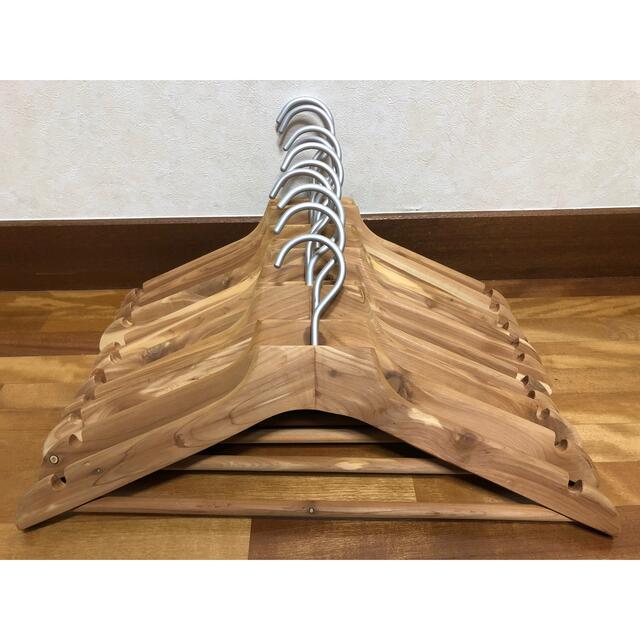 白 フリル付 無印良品木製ハンガー(40cm)10個セット