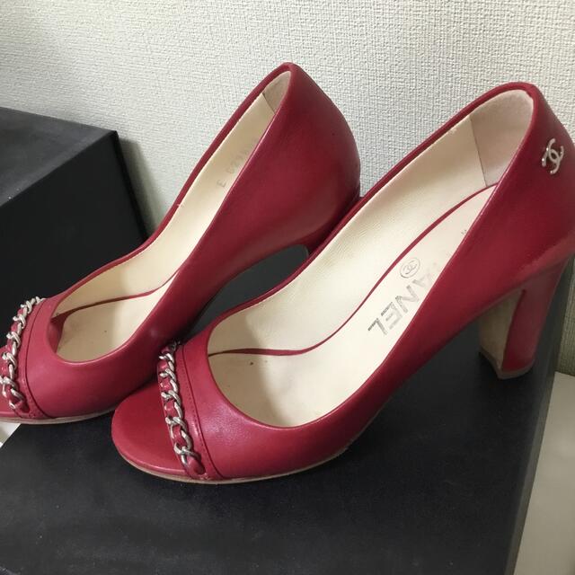 CHANEL シャネル オープントゥパンプス-