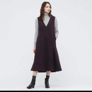 ユニクロ(UNIQLO)のブラッシュドジャージージャンパースカート(ロングワンピース/マキシワンピース)