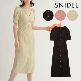 スナイデル(SNIDEL)のスナイデル SNIDEL リネンライクパターンタイトワンピース （グリーン）(ロングワンピース/マキシワンピース)